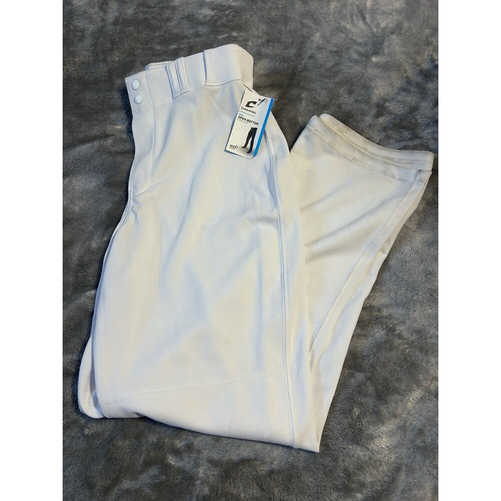 New CHAMPRO Adult Medium MVP Series Open Bottom Baseball Pant White NWT